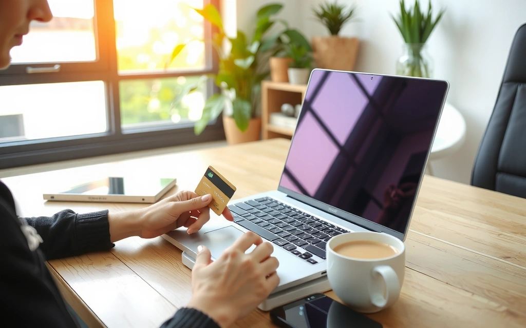 Persona haciendo una compra online desde un portátil